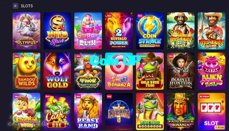 Coin UP casino presented on mobile device in Pakistan with slots and live games